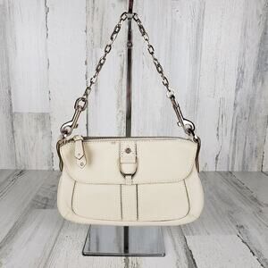 Cole Haan Small Leather Cream Handbag Women's Shoulder Purse